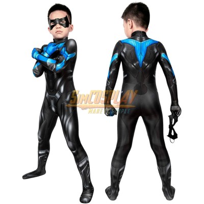 Kids Dick Grayson Cosplay Suit 3D Printed Costume For Children