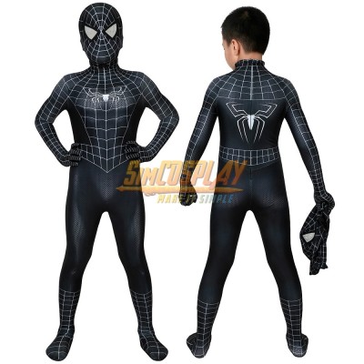 Kids Venom Cosplay Suit Black Spider-man Costume For Children Halloween