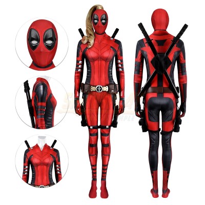 Lady Deadpool Suit Ultra-thin Costume with Complex Accessories
