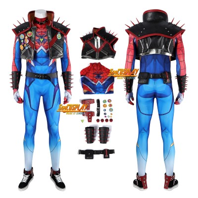 Marvel Rivals Spider-Punk 2099 Suit Printed Cosplay Costume
