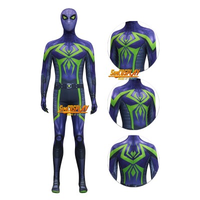 Miles Morales Purple Reign Suit Spiderman Cosplay Costume