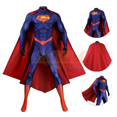 New 52 Clark Suit Superhero N52 Printed Spandex Cosplay Costume
