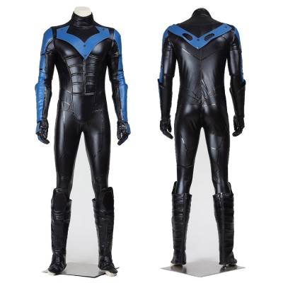 Dick Grayson Cosplay Costume Artificial Leather Suit Classic