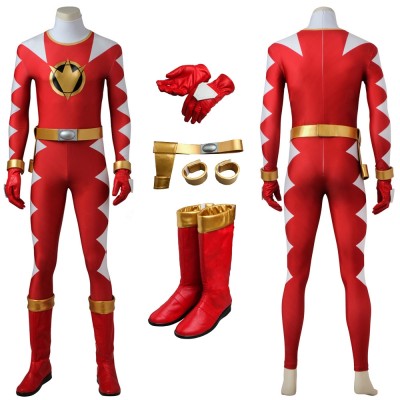 Power Rangers Red Dino Thunder Ranger Conner McKnight Cosplay Costume