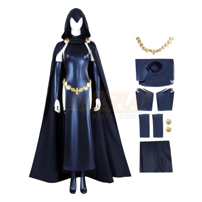 Raven Rachel Roth New Earth Cosplay Costume Cape Suit