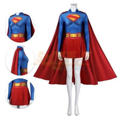 Superhero Legacy Girl of Steel Cosplay Costume Printed Suit