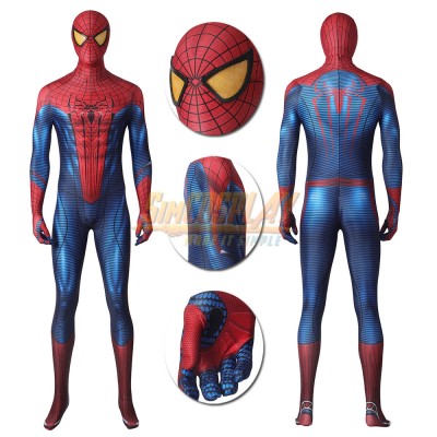 The Amazing Spiderman 1 Cosplay Costume Retro Yellow Eyes Spider Suit