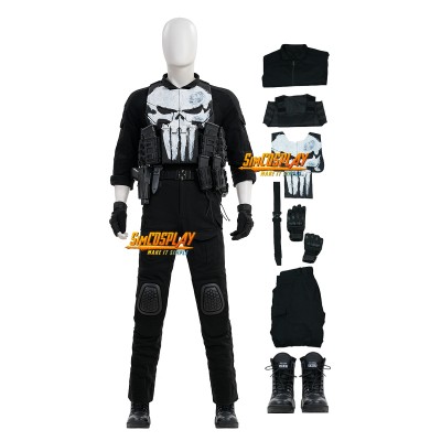 The Punisher Frank Castle Skull Suit One Last Kill Cosplay Costume