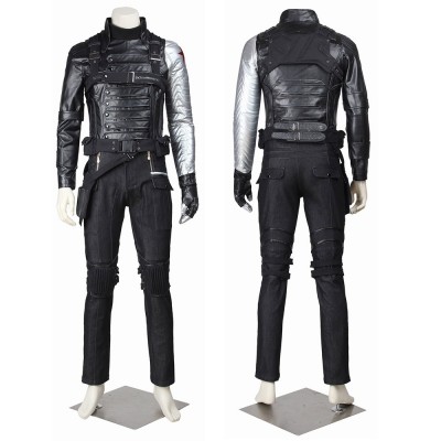 Winter Soldier Cosplay Costume Bucky Barnes Battle Suit Top Level