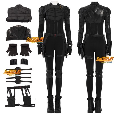 Yelena Belova Black Suit Black Widow 2021 Cosplay Costumes Top Level