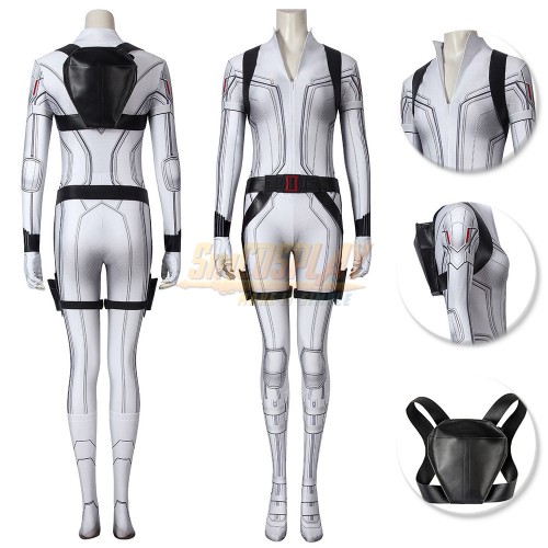 Black Widow Suit Natasha White Suit 3D Printed Bodysuit With Backpack Props