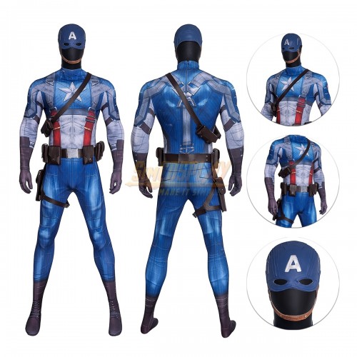Captain America Steve Rogers Classic Suit Cosplay Costume Printed Edition