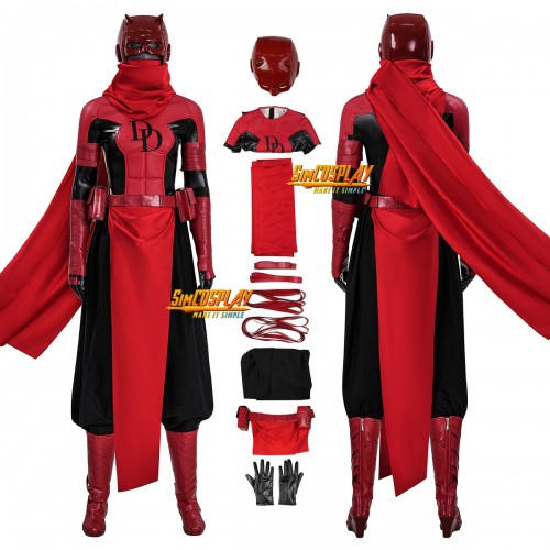 Elektra Female Daredevil Cosplay Costume Double D Suit Top Level