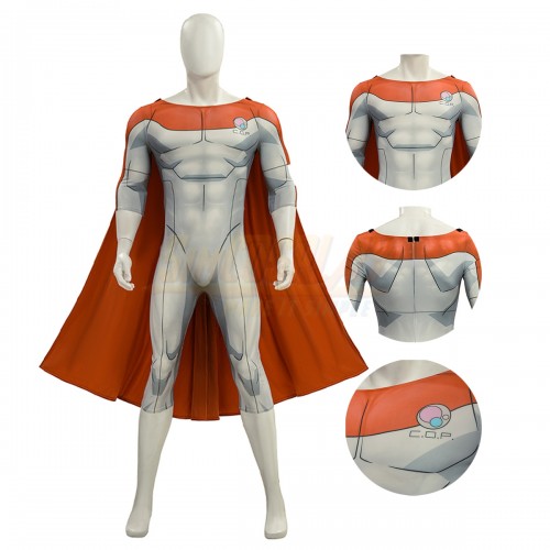 Invincible S4 Nolan Grayson Cosplay Costume Printed Suit With Cape
