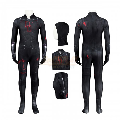 Kids Daredevil Cosplay Costume Born Again Double D Suit For Halloween