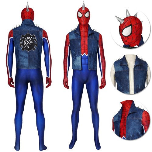 Punk-Rock Spidey Cosplay Costume Hobart Brown Spider-Man Suit Ver.2