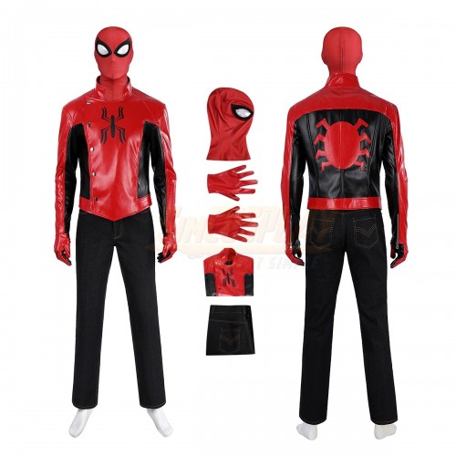 Spiderman Last Stand Suit Cosplay Red Leather Jacket Suit