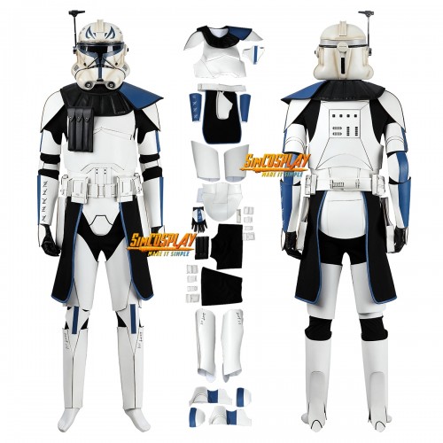 Star Wars The Clone Wars Captain Rex Cosplay Costume White Suit