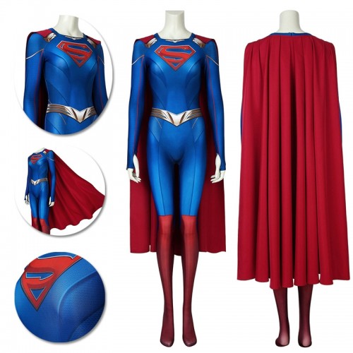 Kara Zor-El S5 Cosplay Suit Kara Zor-El 3D Printed Jumpsuit with Cloak