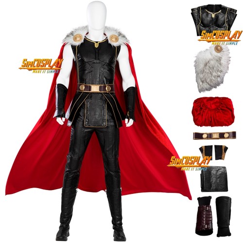 Thor New Black Cosplay Costume With Fur Collar Love and Thunder Edition