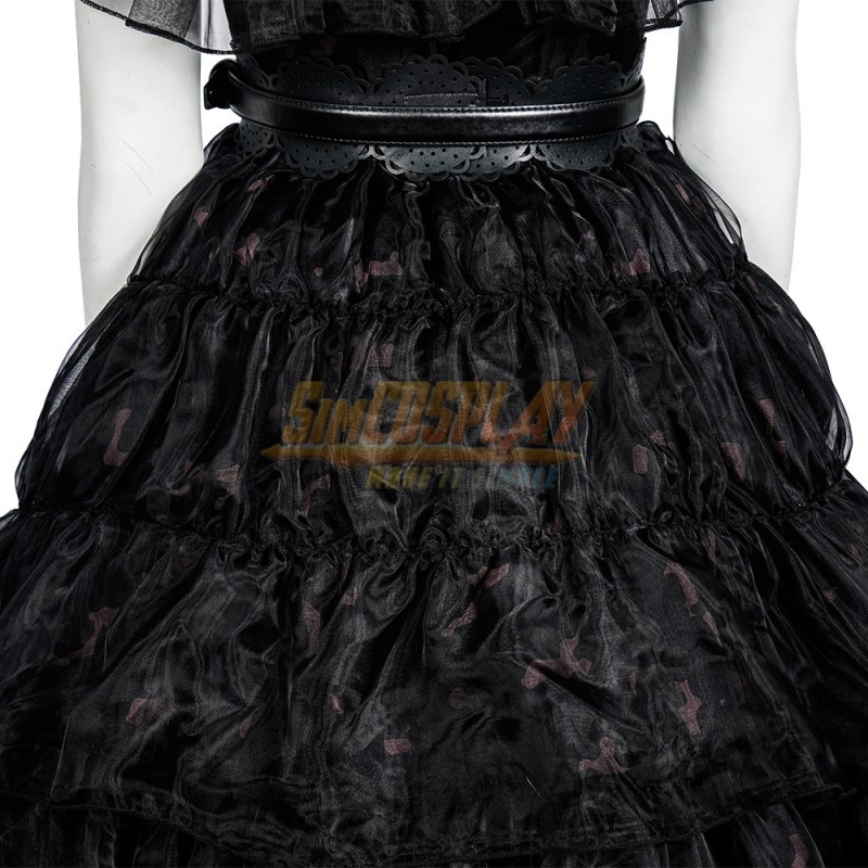 Wednesday Prom Dress and Wig Deluxe Set Halloween Costume Cosplay