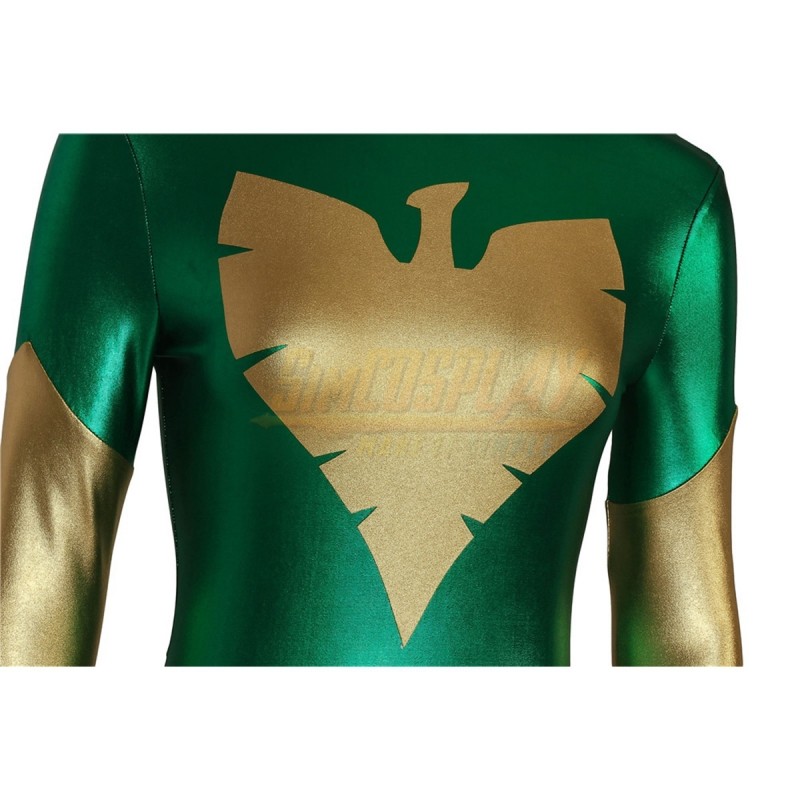 X-Men Green Phoenix Jean Grey Green and Gold Phoenix Cosplay Suit