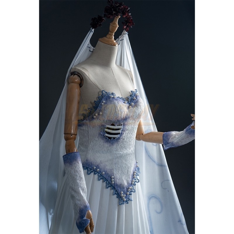 Ready to Ship Corpse Bride Corpse Emily Bride Wedding Dress Halloween Carnival Suit Cosplay Costume