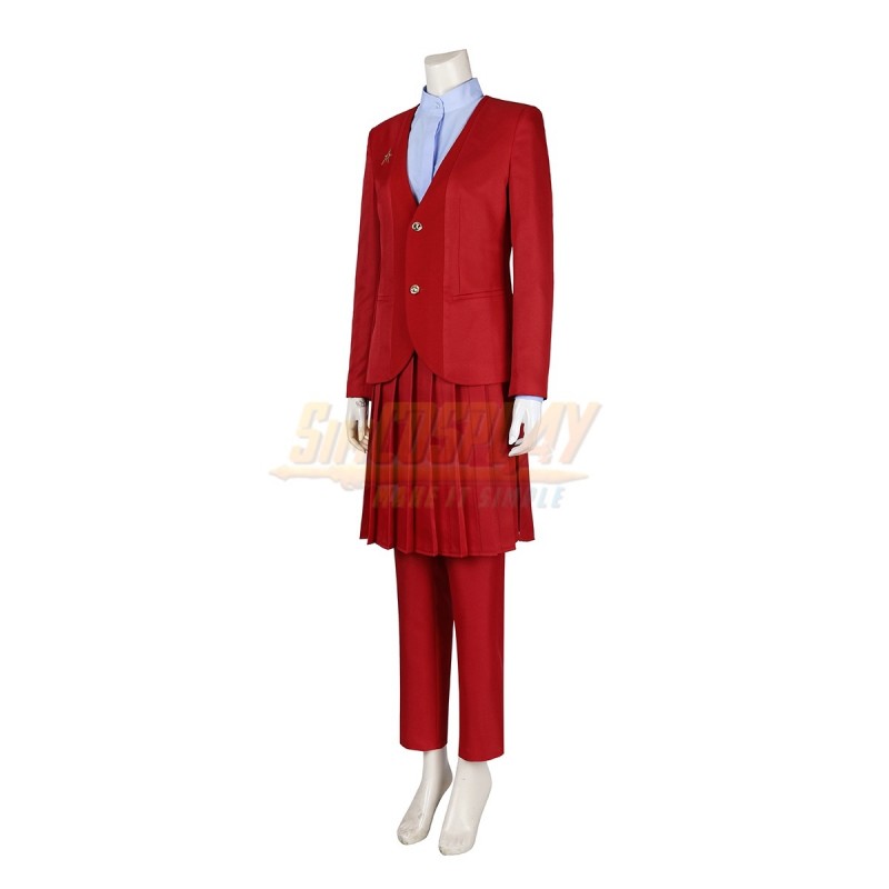 detailed elegant red suit dress - Playground