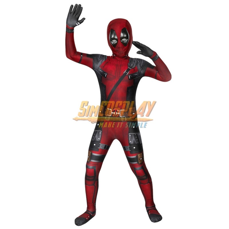 Deadpool Costume Superhero Kids Bodysuit 3D Style Halloween Cosplay Costumes