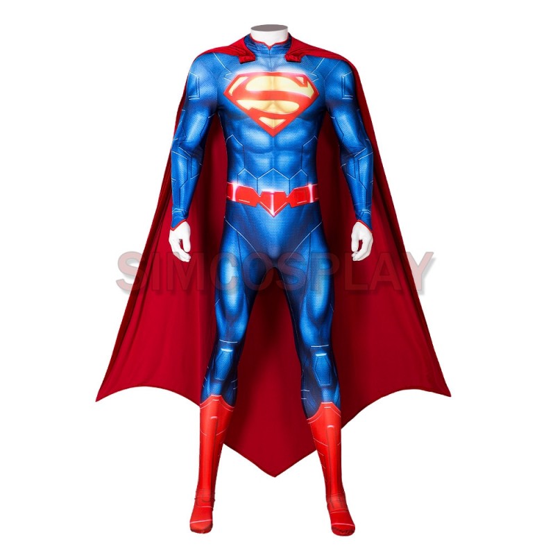Man Of Steel Superman Clark Kent Battle Suit Halloween Cosplay Costume Blue  Bodysuit - Magic Wardrobes