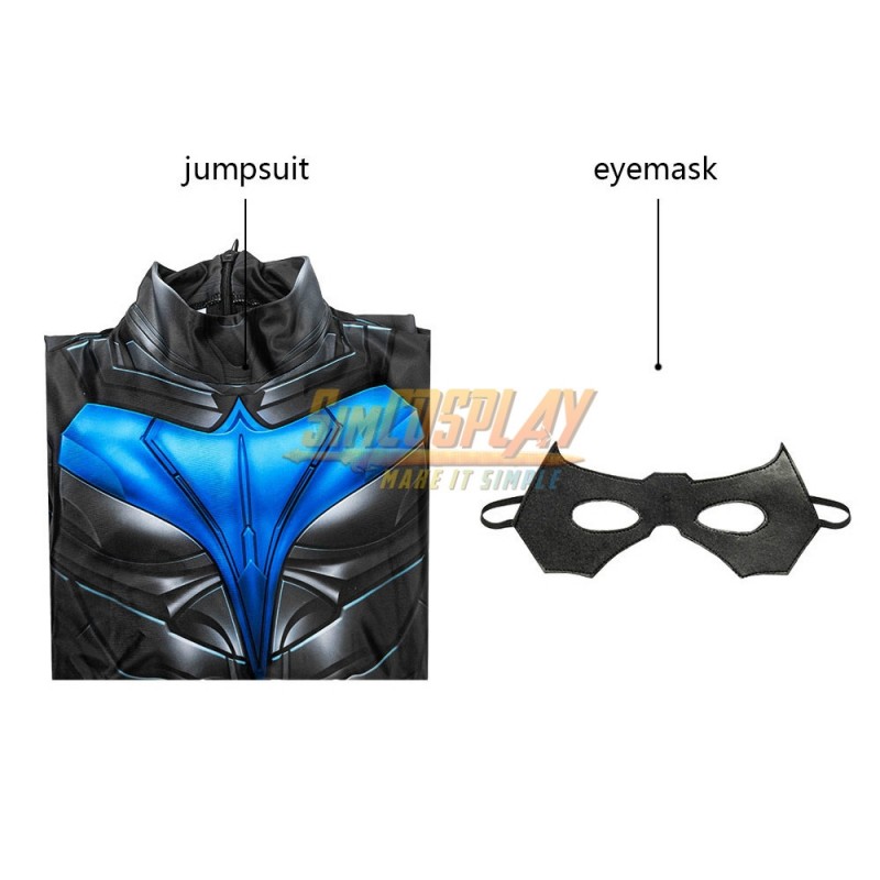 Kids Dick Grayson Cosplay Suit 3D Printed Costume For Children