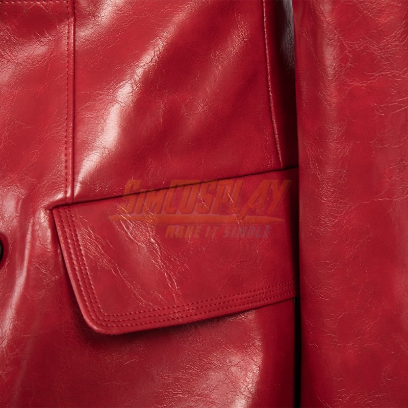 Dakota Johnson Madame Web Leather Coat | Red Jacket
