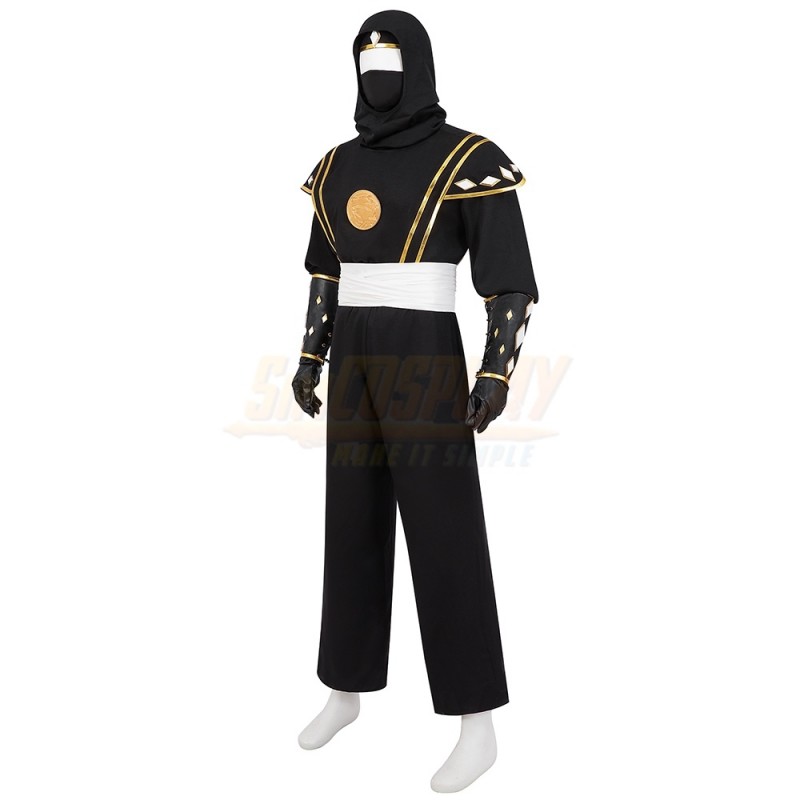 Mighty Morphin Black Ninja Ranger Suit Cosplay Costume Top Level