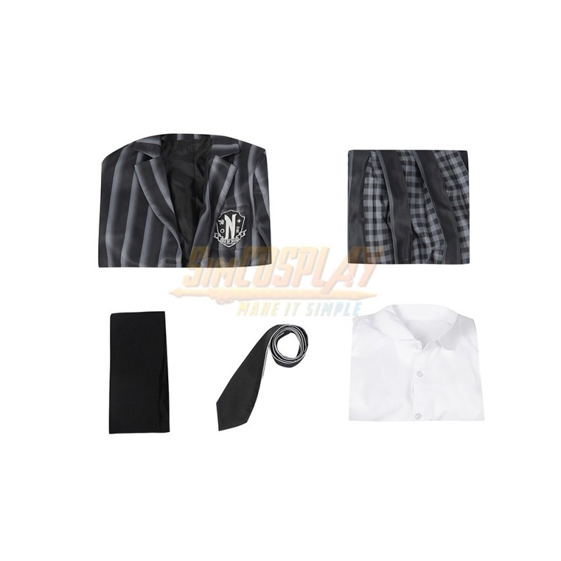 Wednesday Addams Enid Sinclair Cosplay Costume Striped Shirt Outfits Suit