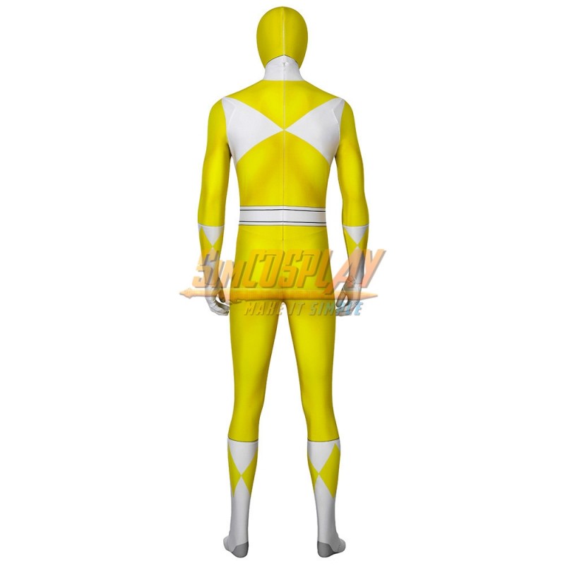 Yellow Ranger Cosplay Suit Power Rangers Yellow HQ Printed Spandex Costume