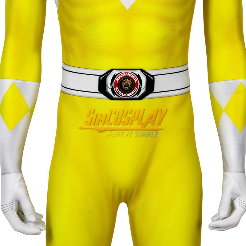 Yellow Ranger Cosplay Suit Power Rangers Yellow HQ Printed Spandex Costume