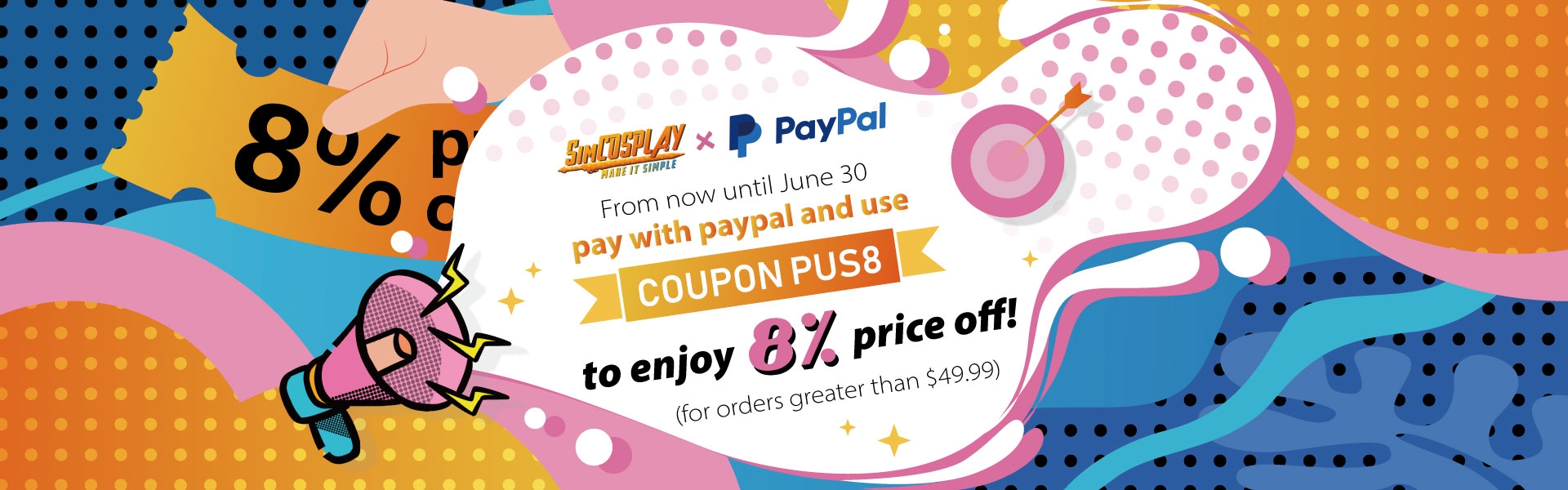 simcosplay discount code with paypal