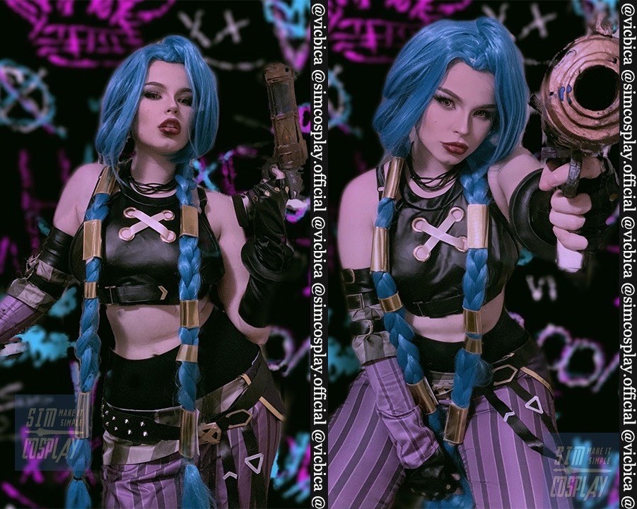 Arcane Jinx Cosplay Costumes Full Set With Boots And Wig