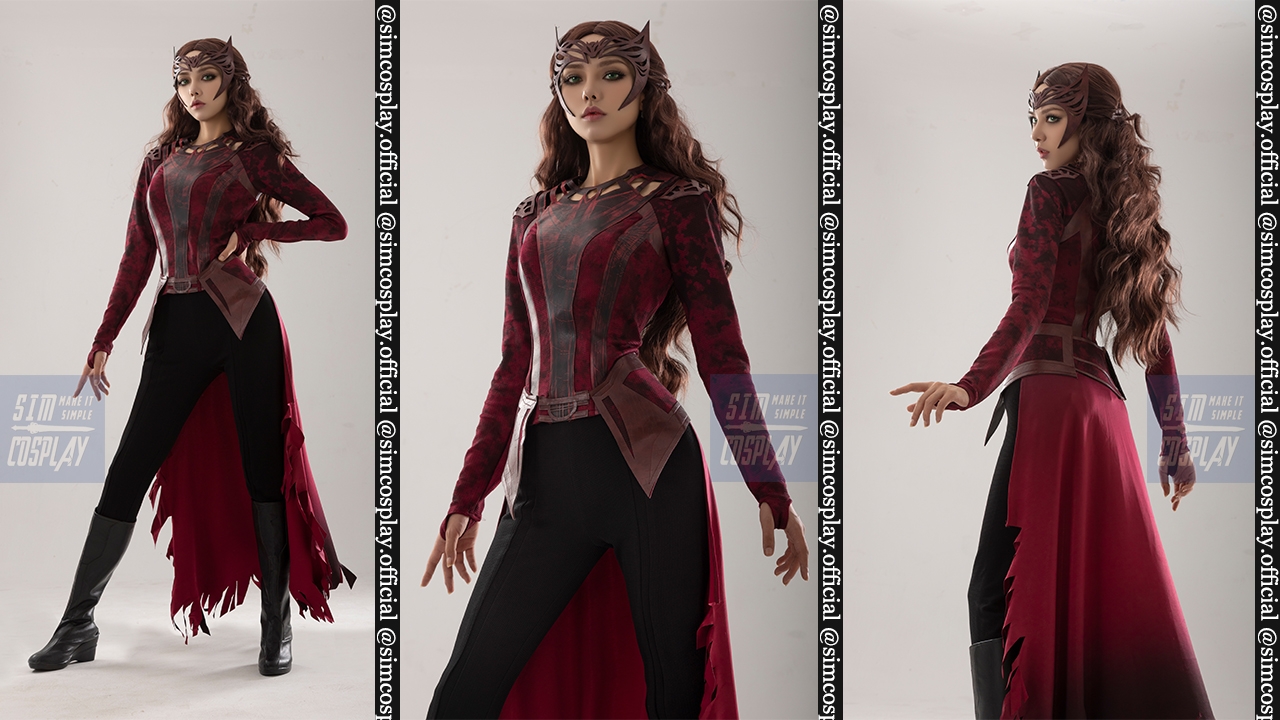 Scarlet Witch Wanda Cosplay Costumes Battle Damaged Edition Suit