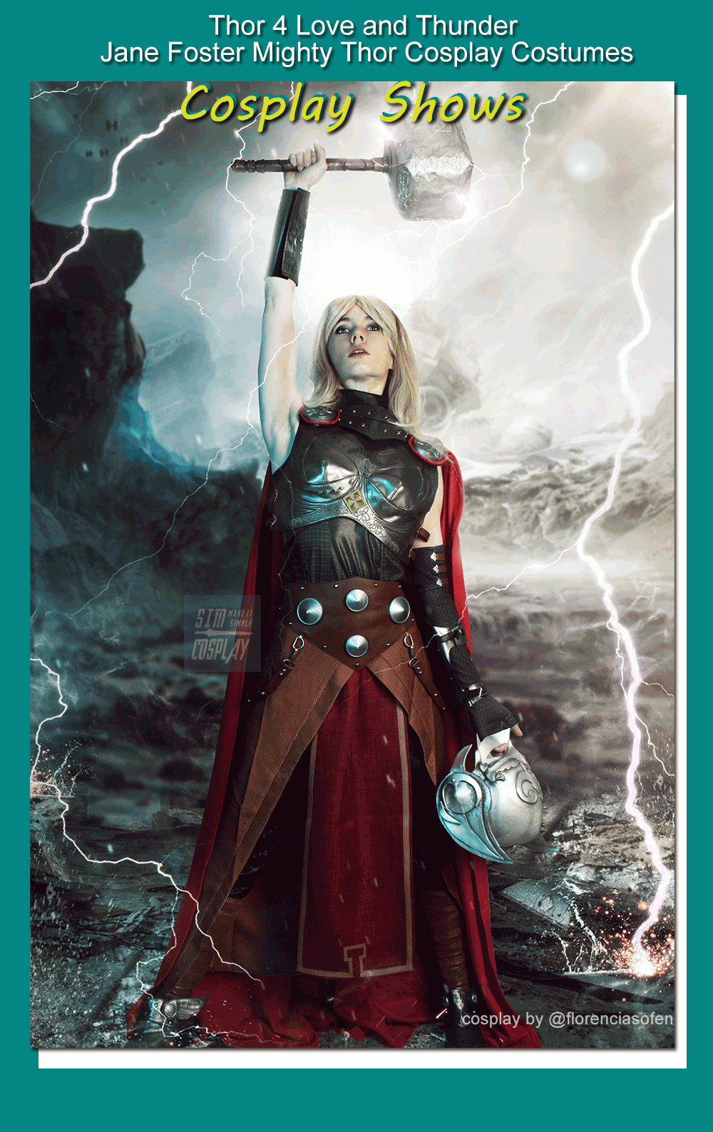 Thor 4 Love and Thunder Jane Foster Mighty Thor Cosplay Costumes